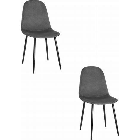 Sedia Valora COMO in velluto grigio scuro, design ergonomico x2 (1/5)