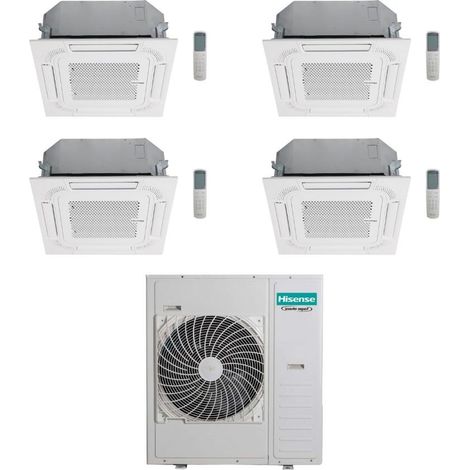 Hisense Climatizzatore a Cassetta 4 Vie Quadri Split ACT 9+9+9+9 con 5AMW125U4RTA Inverter R32 Wi-Fi Optional Classe A++