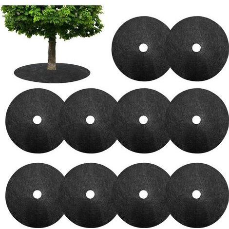 20 x 25 cm weed control mat, weed control mat, weed control mat, round mulch ring, plant protection mat, non-woven fabric, for trees, flowers, landscaping (1/4)