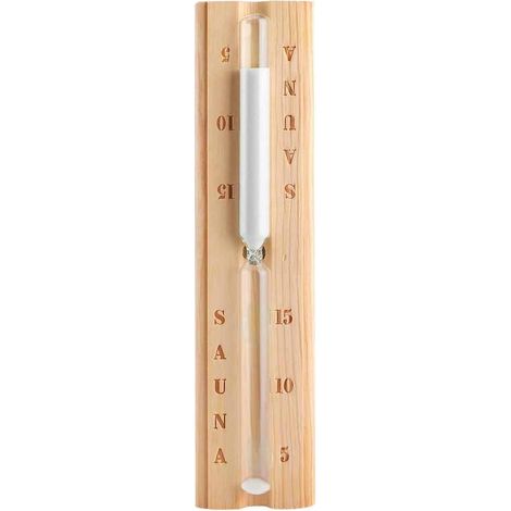 Sablier Mural - Bois Pin - 15 Minutes - Pour Sauna et Spa - Dimensions 30 x 6,5 x 3,5 cm - 1 Pièce