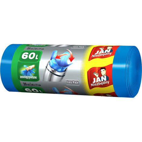 Jan Niezbędny Easy-Pack Müllsäcke blau gebunden 60L 20 Stk
