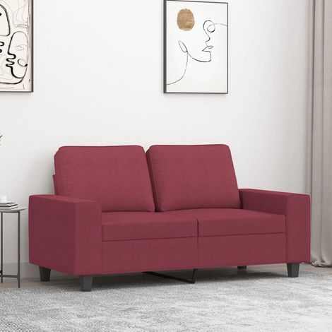 Canapé à 2 places Rouge bordeaux 120 cm Tissu (1/5)