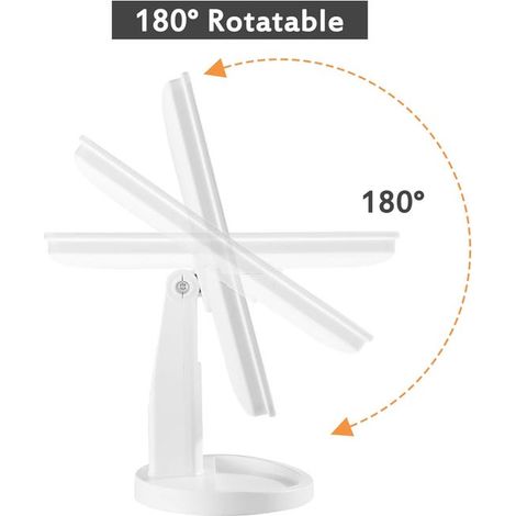 Specchio illuminato, specchio per il trucco a LED con ingrandimento 10x, specchio a LED, ricarica USB e batteria, specchio per il trucco a 180°, specchio ingranditore illuminato (1/3)