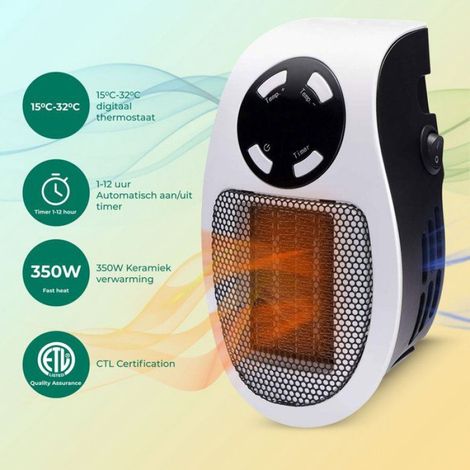 Chauffage électrique céramique 500W, mini chauffage portable pour salle de bain, 1 pièce (1/5)