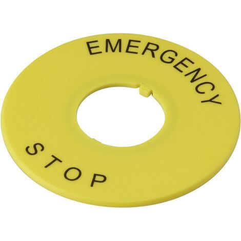 DECA A2AV-27 Plaque signalétique Motif d'impression EMERGENCY STOP jaune 1 pc(s) (1/4)