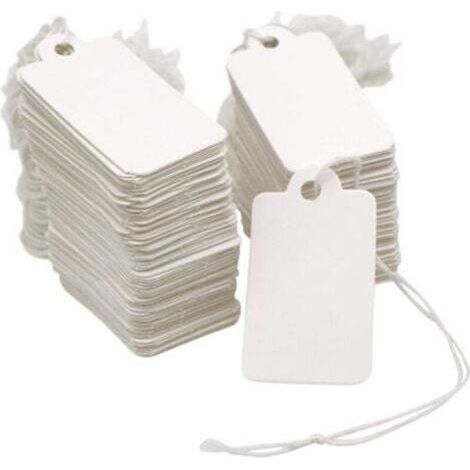 Petites étiquettes de prix blanches, 500 pièces, 28 mm x 45 mm, étiquettes de marquage de bijoux avec ficelle, étiquettes de prix de vêtements (1/5)