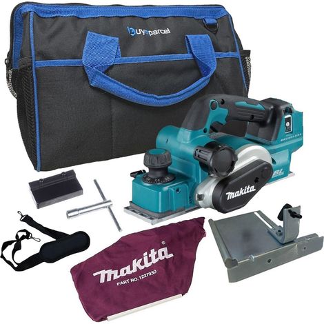 Makita DKP181Z 18v LXT Brushless Cordless Planer 82mm Bare + Dust Bag + 16"" Bap (1/5)