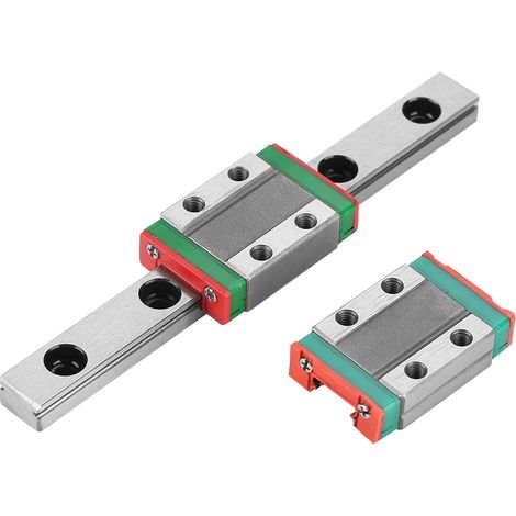 Rail de guidage linéaire MGN9B de 100 mm de diamètre et de 9 mm de largeur, avec 2 blocs de rail MGN9B. (1/5)