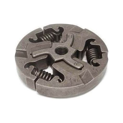 Embrayage Husqvarna 357, 359, 537 10 34-01, embrayage centrifuge, type à mâchoires, engagement automatique, transmet la puissance du moteur à la tête de travail.