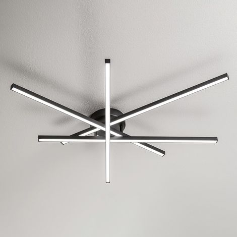 PLAFONIERA IN ALLUMINIO COLORE NERA SYNCRO LED 58W CCT 3000K 4000K 6000K 4060LM 90CM DIMMERABILE