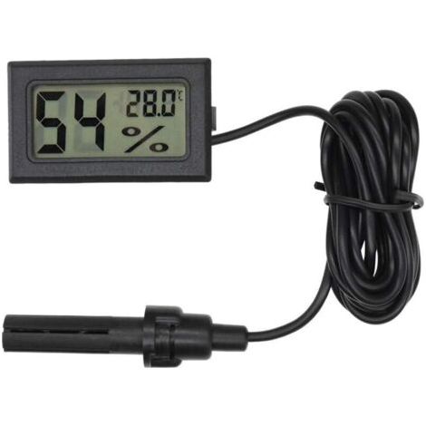 Termometro igrometro digitale, mini sonda per incubatrice, acquario, ufficio, nero, 4,8 x 2,8 x 1,5 cm