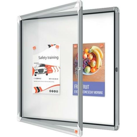 Nobo Schaukasten 1902578 für den Außenbereich 75,2 x69,2x4,5cm silber-N9199143616