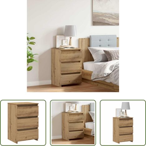 vidaXL Nachttisch Eiche - Nachttisch Artisan-Eiche 40x35x62,5 cm Holzwerkstoff (1/5)
