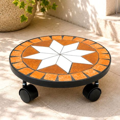 Blumenroller Merano Mosaik 32 cm 12025 Blumenhocker Pflanzroller Blumenständer (1/5)