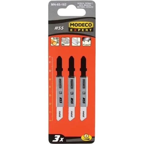 Hojas de sierra caladora Modeco mn-65-185 HSS 100 mm 3 unidades