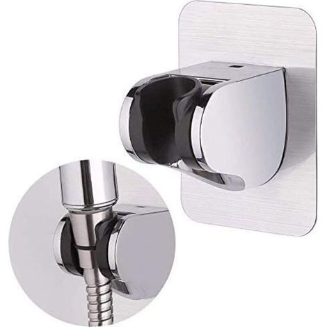 Shower Holder, Replaceable Hand Shower Head Holder, 3M Self-Adhesive Detachable Wall Shower Head Holder with Adjustable Angle(2 pcs) Wall Mounted for Bathroom Accessory- (1/5)