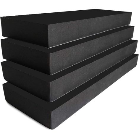 Lot de 4 protections d'angle épaisses et imperméables en mousse pour porte de garage - Noir - 300 x 100 x 30 mm (1/4)