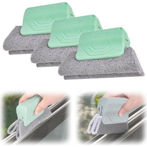 Brosse de nettoyage multi-surfaces pour joints, outil portatif pour rails de fenêtres, joints de carrelage et rainures coulissantes, kit de dépoussiérage efficace, taille universelle (1/5)