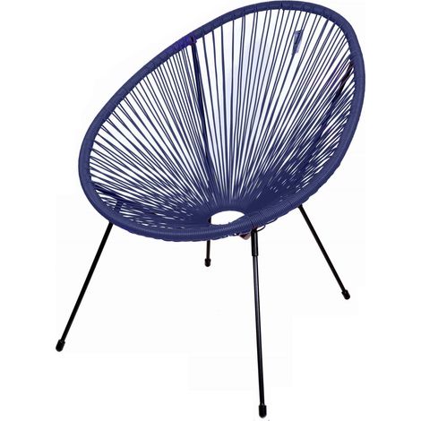 Fauteuil en résine "Cabana" - Bleu - L 56 x P 72 x H 88 cm - Livraison gratuite (1/5)
