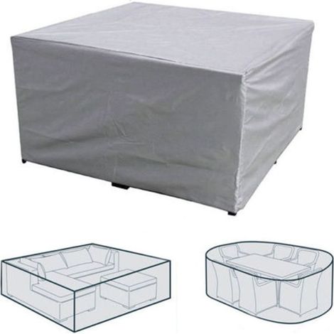 Nappe rectangulaire imperméable, grise, 308 x 138 x 89 cm (1/3)