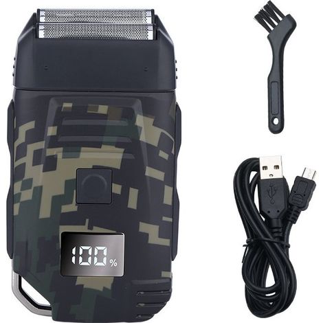 rasoir electriques hommes-Rasoir électrique rechargeable pour hommes avec écran LCD et lames flottantes – Salon, soins personnels et voyage (2 lames, coupe 0.5mm) (1/3)
