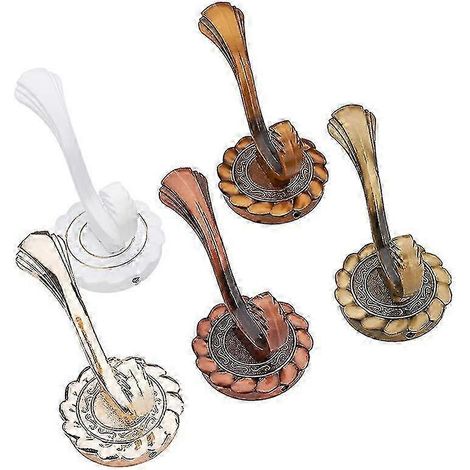 Lot de 5 crochets et supports muraux chromés dorés, cintres et accessoires de salle de bain en métal pour serviettes et autres accessoires. (1/5)