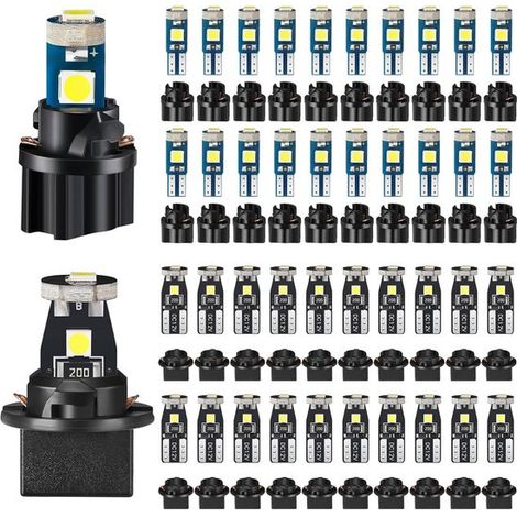 40 unidades, Aptas para luces LED de salpicadero T5 y T10, Con base giratoria, caja de contadores, de lectura y del techo del coche (1/5)