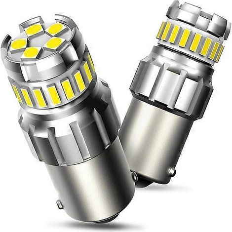 2 Pack P21W 7506 1156 Ba15S LED Bulb Canbus No Error Car Auto Bulb Brake Light LED Reverse Light Drl 6500K, White (1/5)