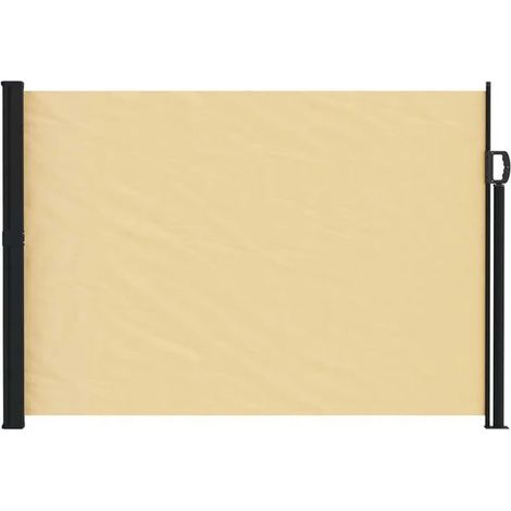 Store latéral rétractable, couleur sable, 500 x 120 cm, en polyester (1/5)