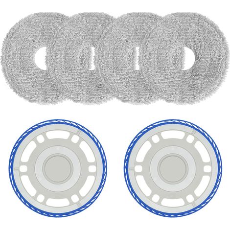 4 Wischtücher mit 2 Ersatzhalterung Zubehör für Ecovacs Deebot T30 Pro Omni/ T30s/ T30s Pro/ N30 Pro/ N30 Omni/ N30 Pro Omni/Yeedi M12 Pro+, Roboter Staubsauger Ersatzteile (1/5)