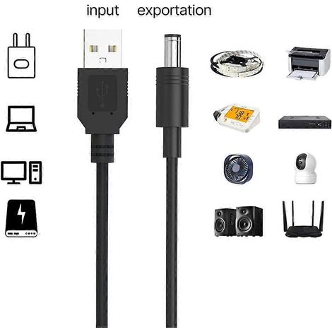 Adaptateurs USB multifonctionnels vers DC5V, câble de charge, type C, microUSB, mini USB (1/4)