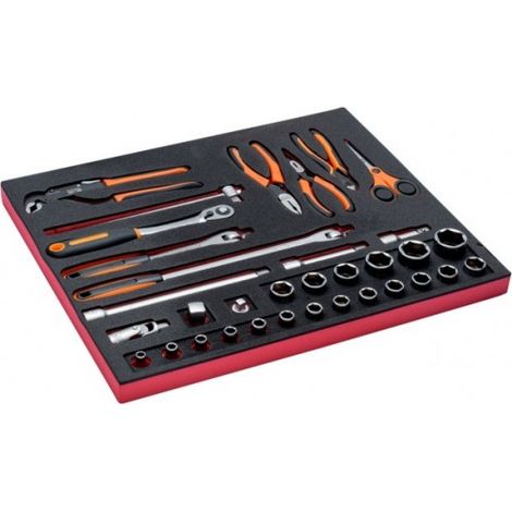 BAHCO - Jeu de douilles 1/2" et pinces, module mousse 3/3 Fit&Go - 34 pcs