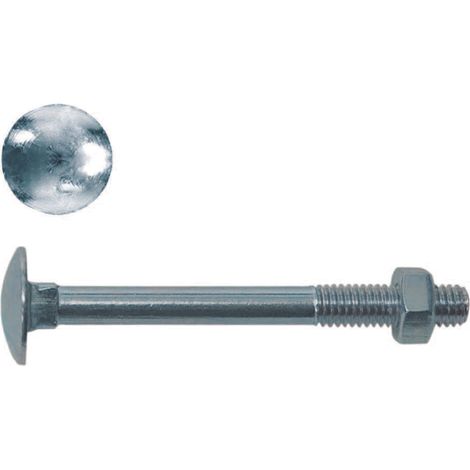 BULLONE ACCIAIO TESTA TONDA CON DADO- - ø mm.8x160 - 50 pezzi AMBROVIT