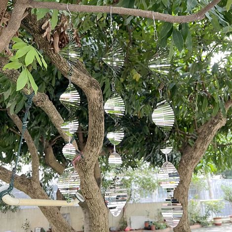 Lot de 3 coupe-vent en spirale (6 x 58 cm) – Décoration de jardin hypnotique avec tornade, métal réfléchissant, pour extérieur et intérieur (1/4)