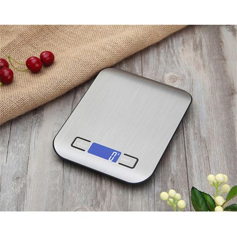 Balance de cuisine électronique de précision 10 kg/1 g pour la cuisine et la pâtisserie. Outil de mesure en acier inoxydable avec écran LCD.-AquaForge (1/5)