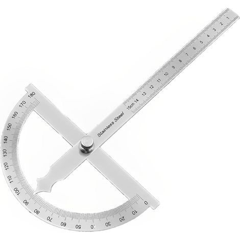 (83mm x 282mm, argent)Goniometre, 1 article Rapporteur, rapporteur d'angle, Fabriqué en acier inoxydable, durable, Portable, surface lisse, adapté à la production de bricolage, travail du bois