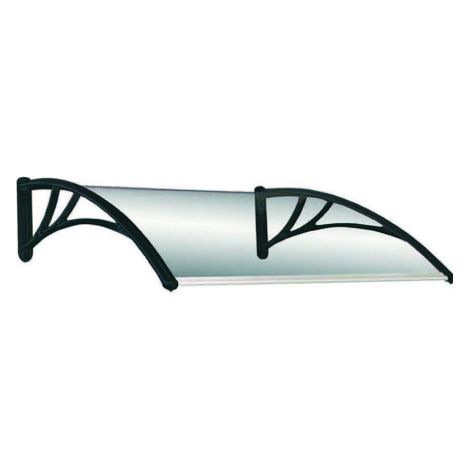 Pensilina da Esterno in Policaronato Trasparente 150x100x28 cm con Protezione UV e Resistente alle Intemperie (1/4)