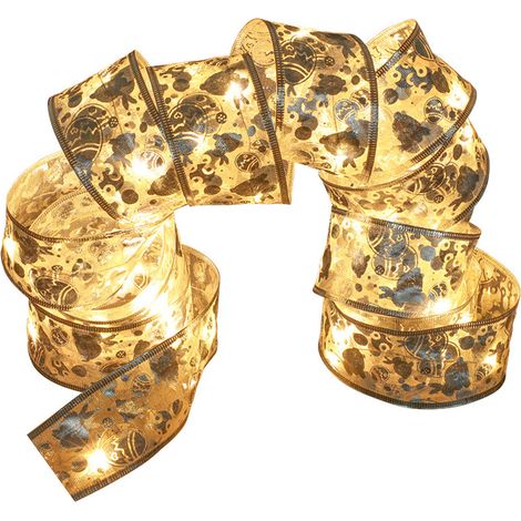 Guirlande lumineuse décorative LED en forme de ruban, guirlande lumineuse féérique pour sapin de Noël, économie d'énergie pour décoration intérieure et festive, blanc chaud (1/5)