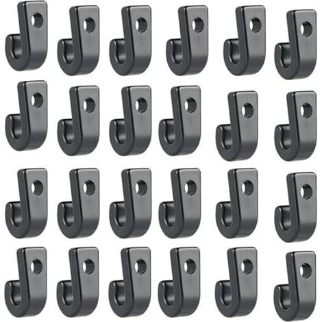 50 pcs Kayak J Crochet Noir Durable En Plastique Kayak Arrimage Crochet, J Crochet pour Kayak Bungee Longe Canoë Bateau Paddleboard Yacht Canoë Aviron (1/4)