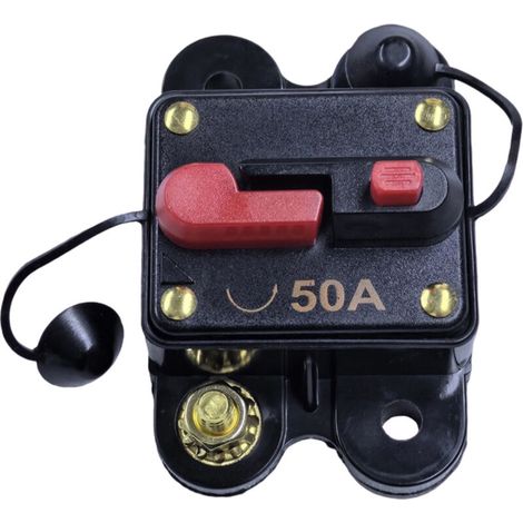 Disjoncteur Auto-réarmable 100a 12v-24v avec Protection Anti-poussière Noir pour Circuits Automobiles Haute Sensibilité, Compatible Treuil et Système Audio, Protection Surcharge