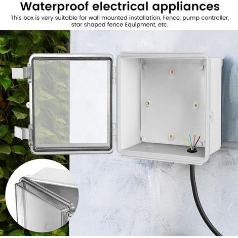 Boite de Derivation Electrique IP65, 150x150x90 mm Boîte de Jonction Etanche avec Couverture PC Transparent, ABS Boite de Derivation Etanche Exterieur pour une Utilisation Extérieur (1/5)