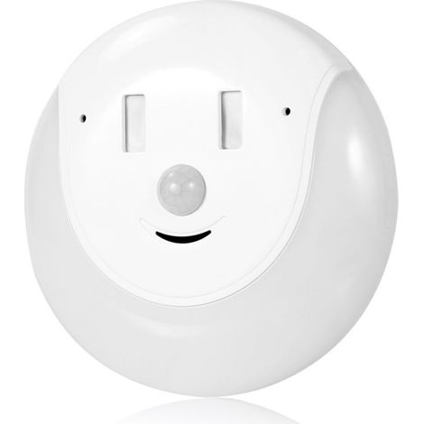 Veilleuse LED USB à détecteur de mouvement, design sourire, blanc chaud, pour salle de bain et chambre enfant – DELKEVIC
