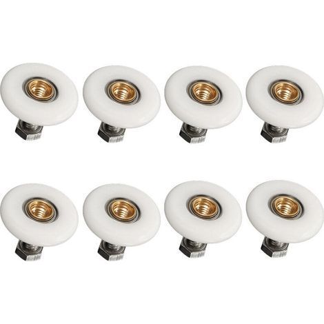8x Roulette Porte Douche 19mm Rouleau Rempalcement Porte Douche pour Salle de Bain (1/5)