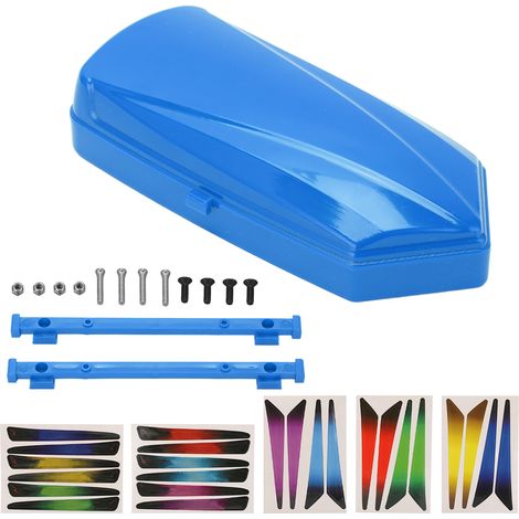 Coffre de toit RC avec supports, autocollants et vis pour voiture 1/10 1/8 SCX10 90046, bleu
