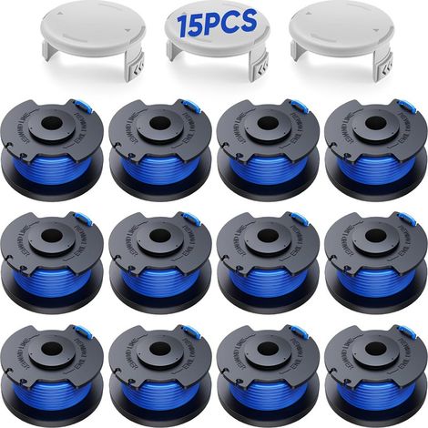 Le set R12+3 Bleu convient aux bobines Ryobi AC14RL3A/capuchons de bobine AC14HCA, bobines séchées à l'herbe. (1/5)