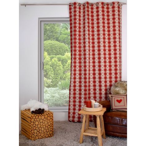 Rideau montagne rouge 135x250cm - 135x250cm - Rouge (1/2)