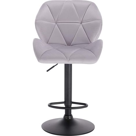 Woltu – Tabouret de bar réglable en hauteur – Dossier ergonomique – Siège en velours moelleux – Pied en métal antidérapant – Rotatif 360°