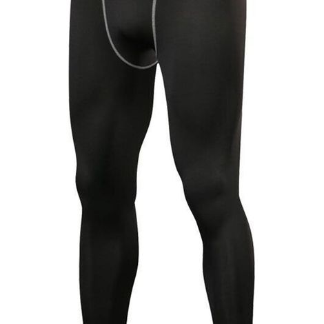Pantalon de compression pour homme, extensible, à séchage rapide, idéal pour le sport, le fitness et la course à pied. Gris, XL. (1/5)