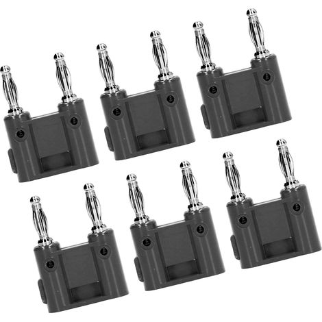Lot de 10 prises bananes doubles en laiton PE pour instruments électroniques et automobiles (noir) (1/5)