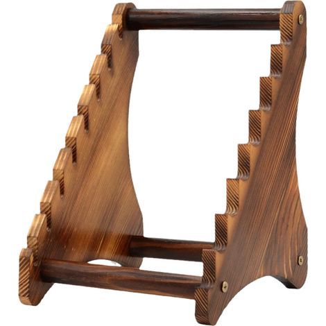 Présentoir a Couteaux en Bois a 7 Niveaux,Fixe Présentoir Collection Couteaux Pouvant Contenir Jusqu\'à 7 Couteaux pour la Maison, Restaurant,Cuisine,Comptoir,Table (1/5)